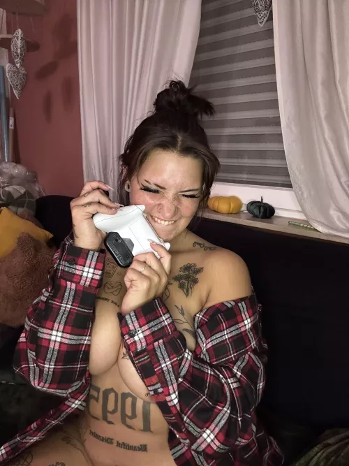 no better place to cum then on me and my controller..