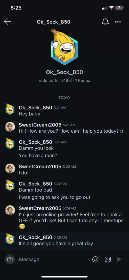 Ok_Sock_850 asks inappropriate questions about personal life