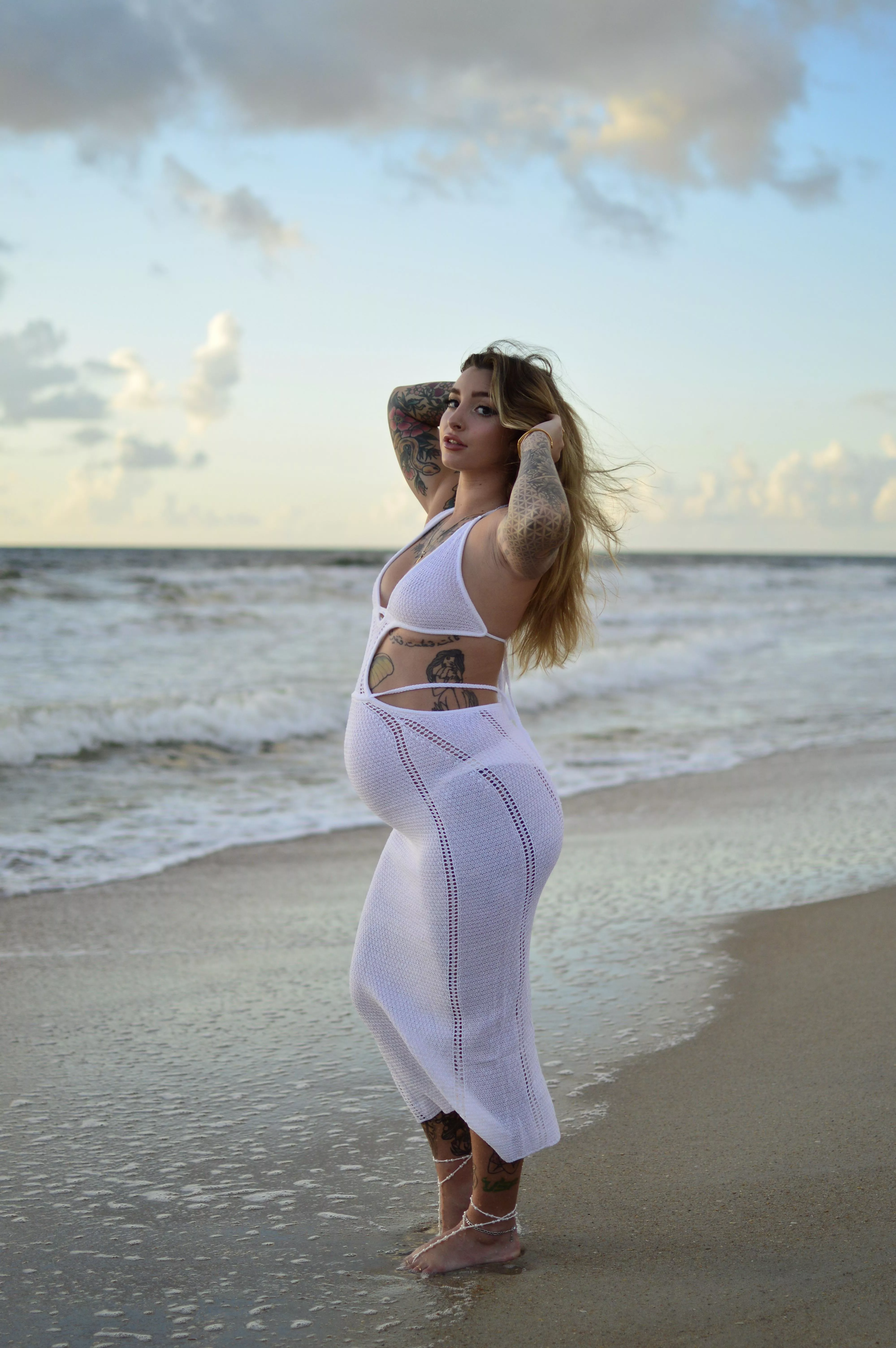 Pregnant at the beach 