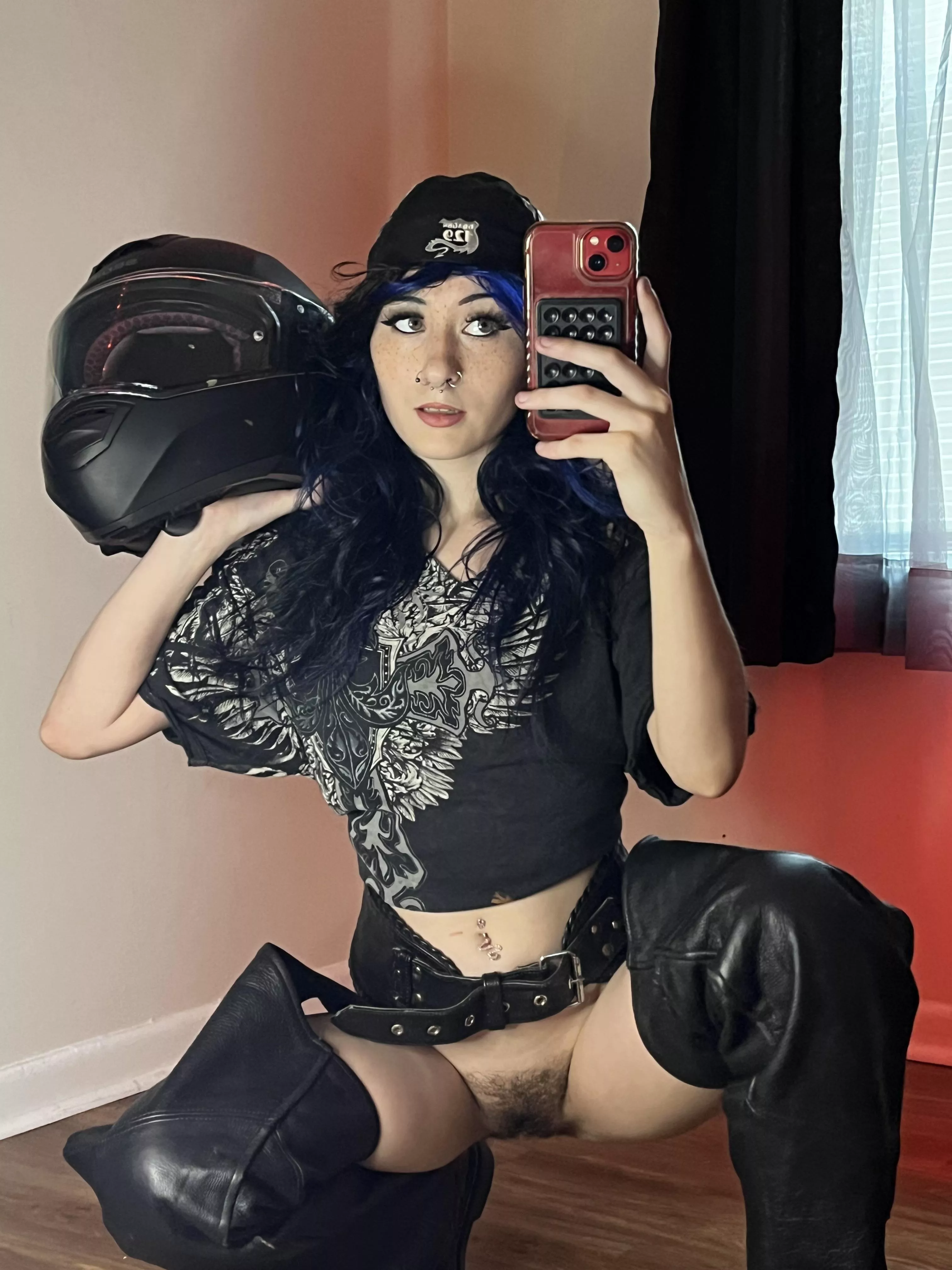 riding my bike or riding your face with my hairy pussy? 