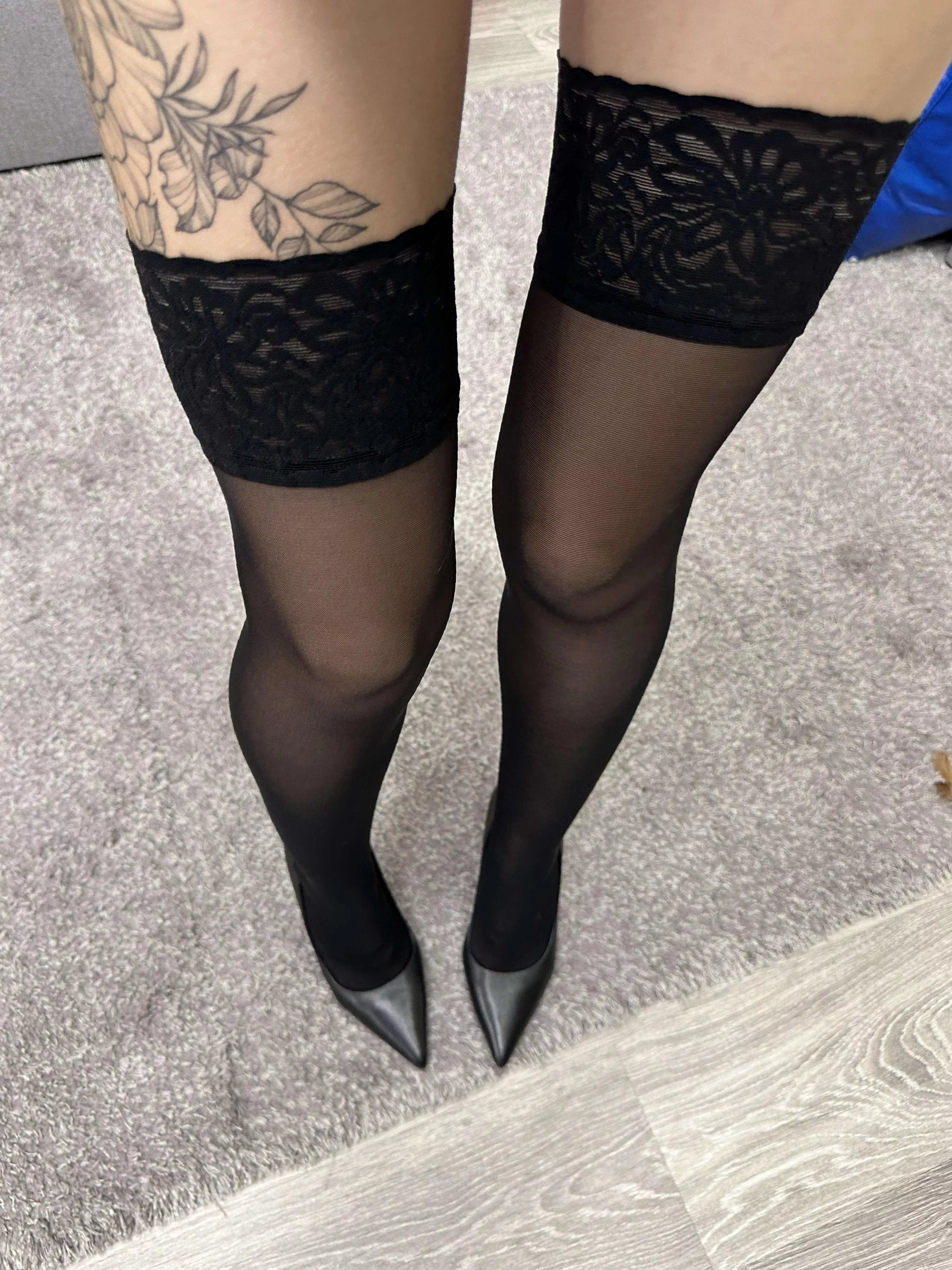 The combination f stockings and heels seems sexy to me