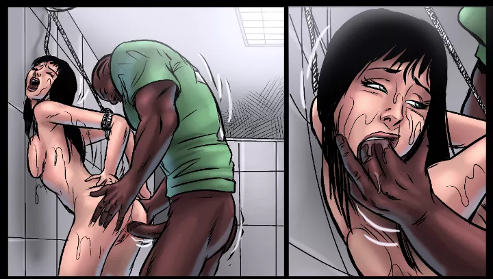 Tied up in the bathroom (art by Celestin)