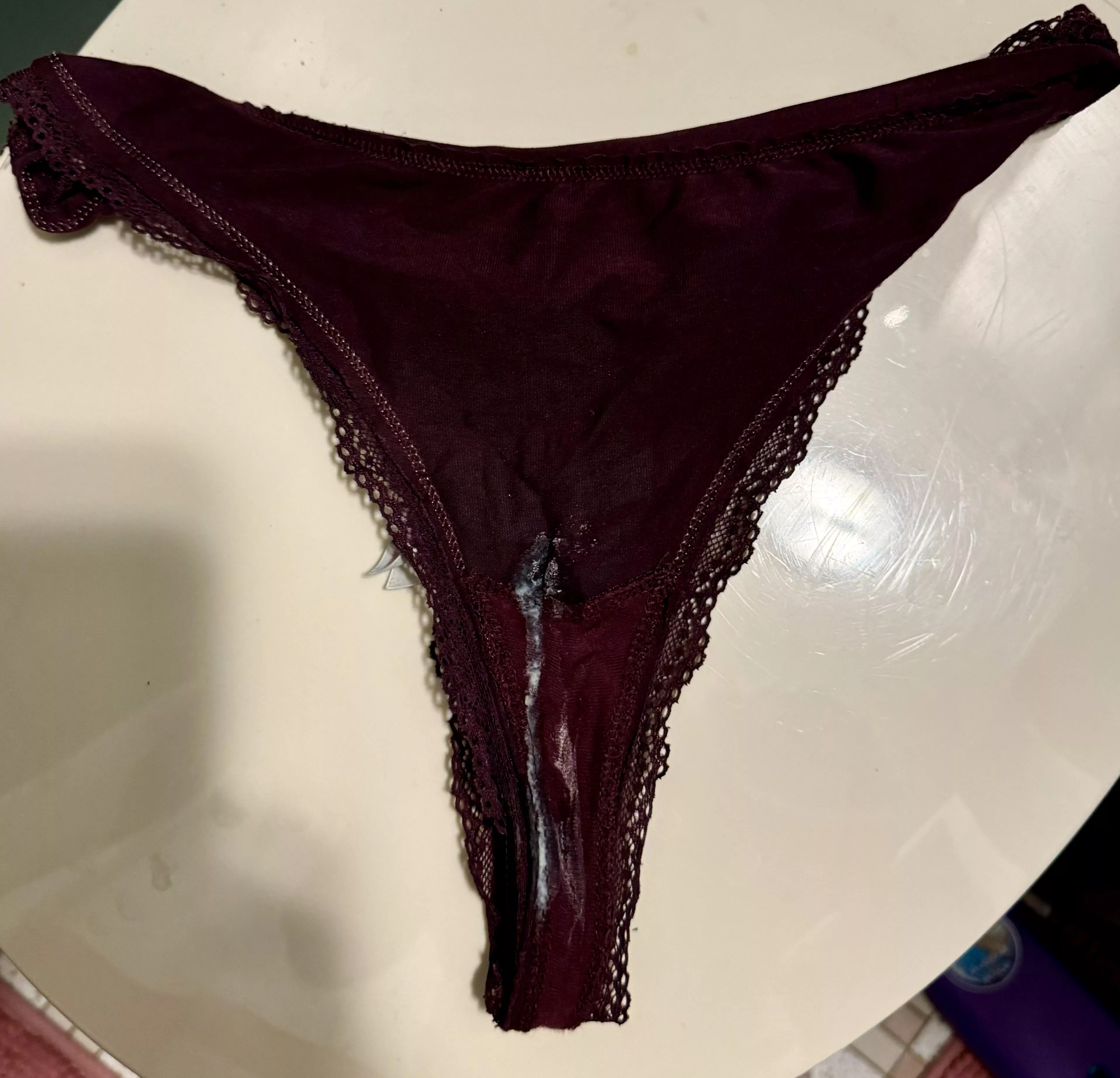 Wife’s thong after work (F32)