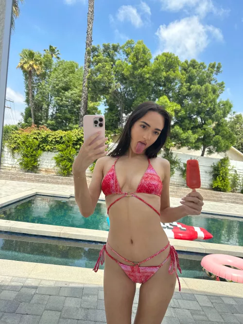 A little ice cream to cool off and a bikini to heat things up.