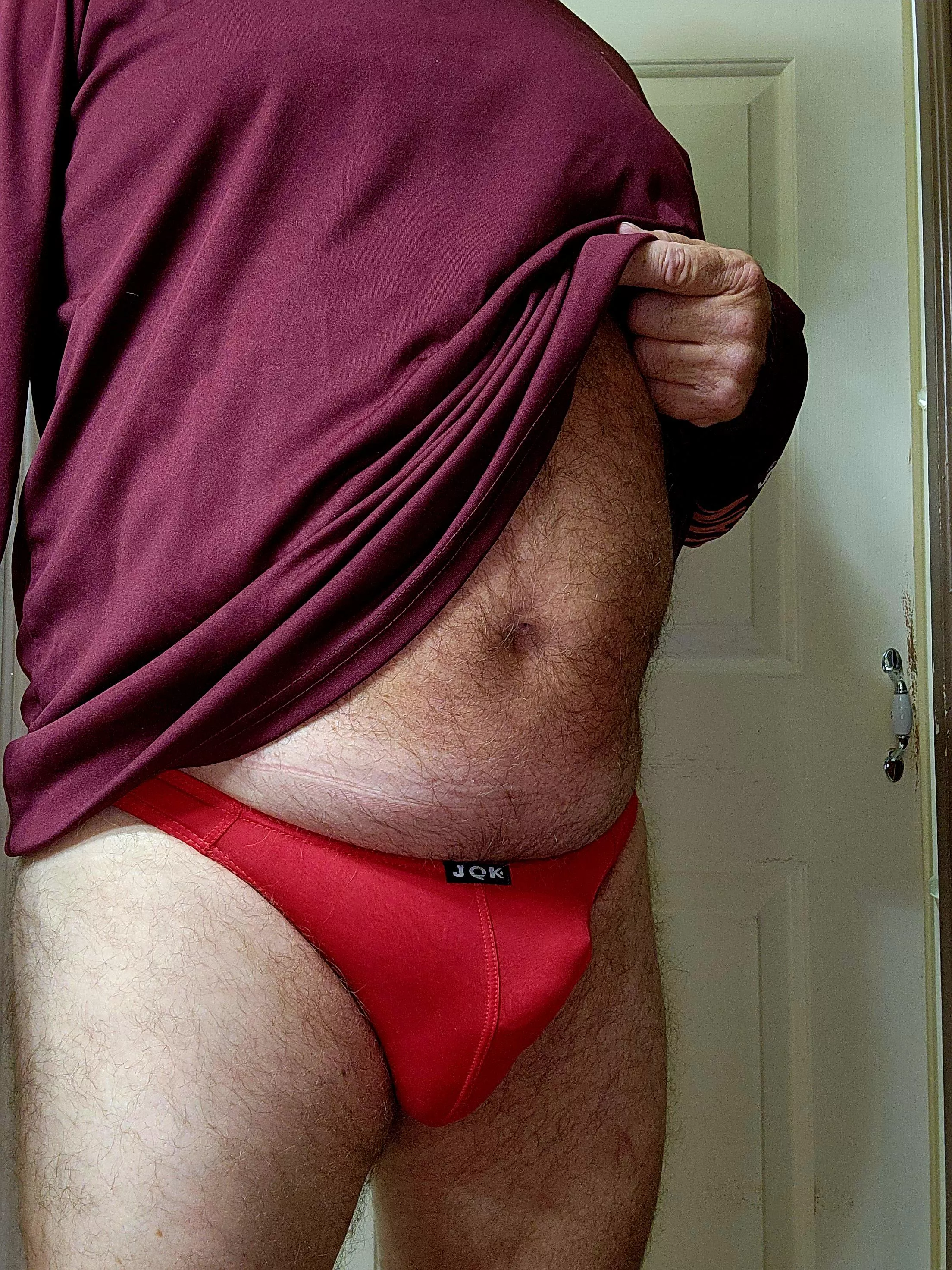 Age 60 wearing red on Friday 