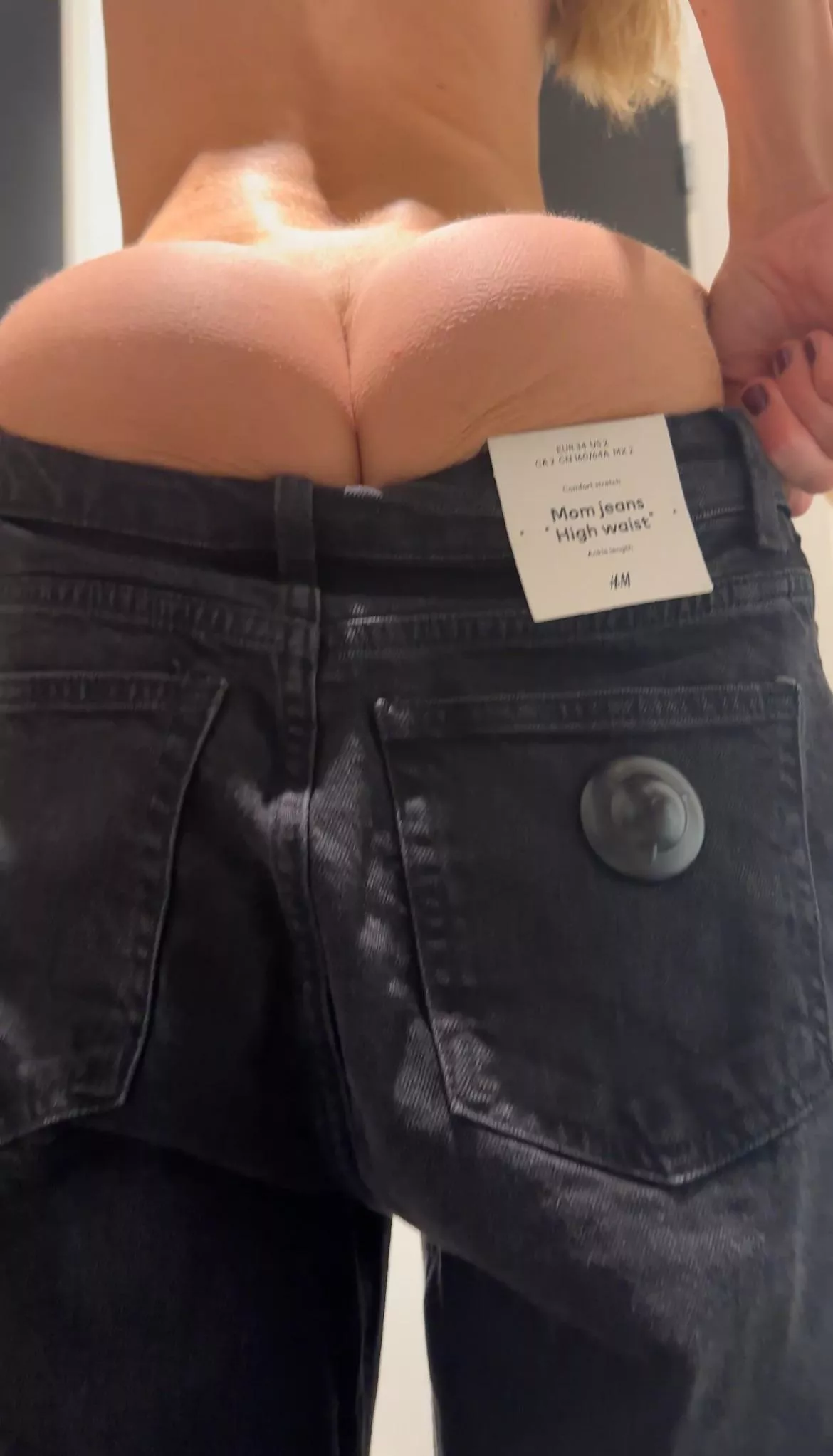 Always try on everything without panties and put them back