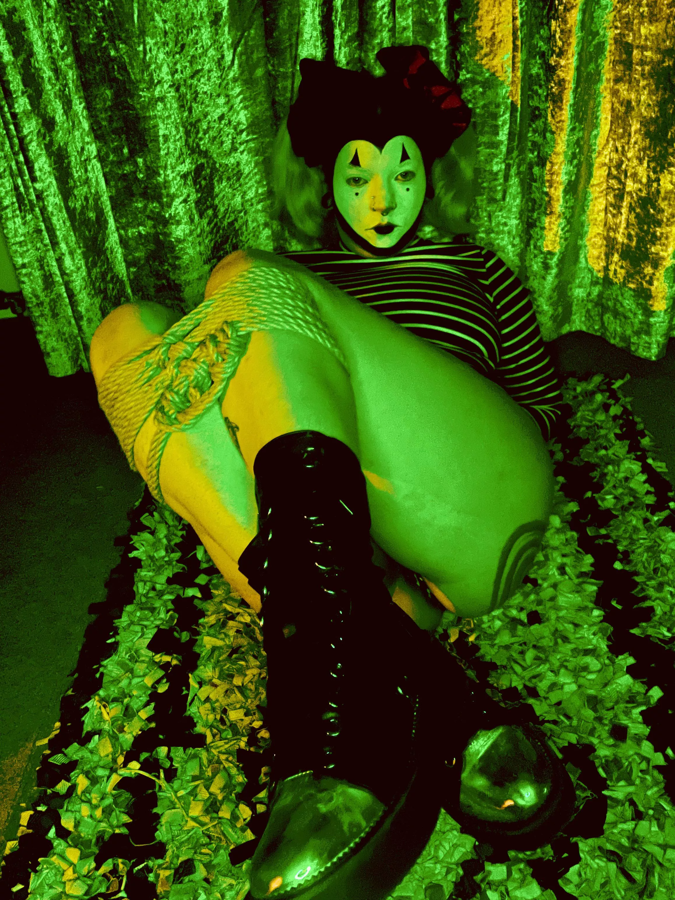 Basking in the emerald glow