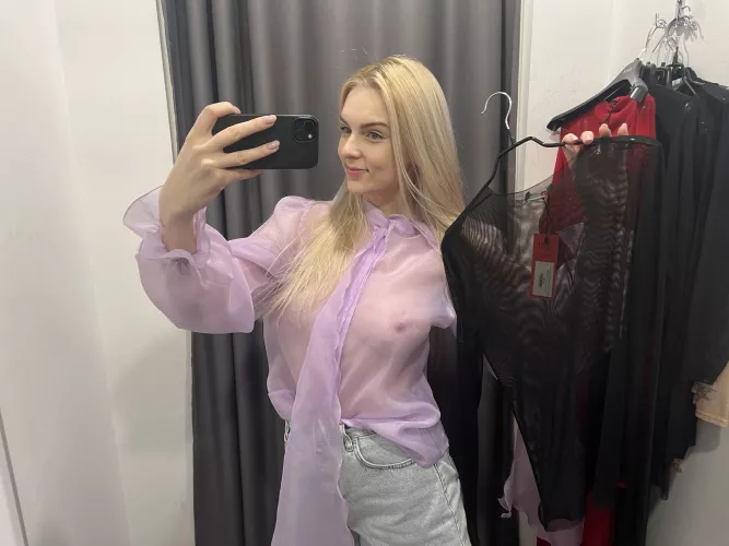 Black or purple, purple or black, I can't decide which one my boobs look better in