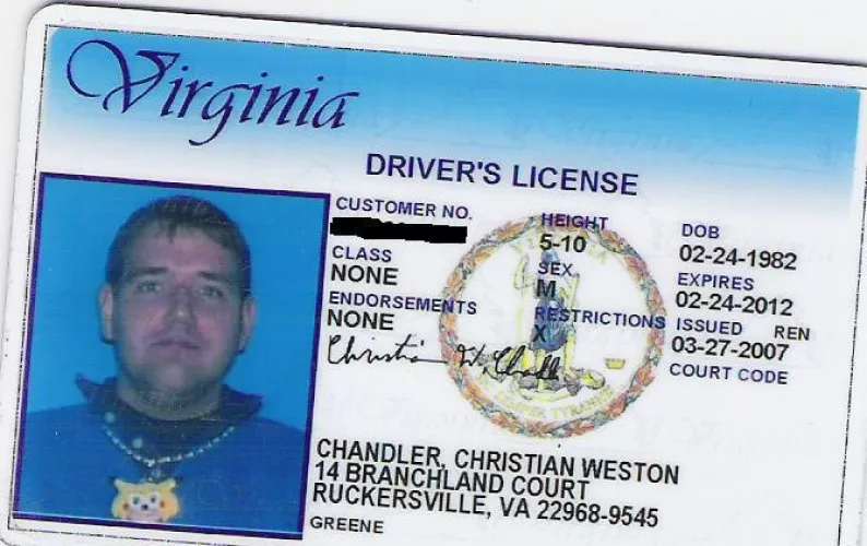 Chris’ Drivers License (C. 03/27/2007)