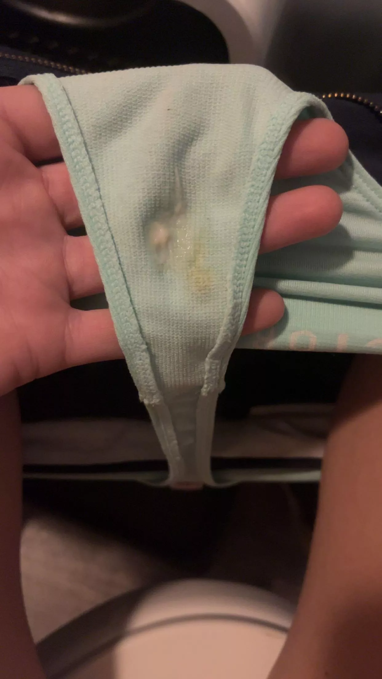 Dried from yesterday and fresh wet cream from today 