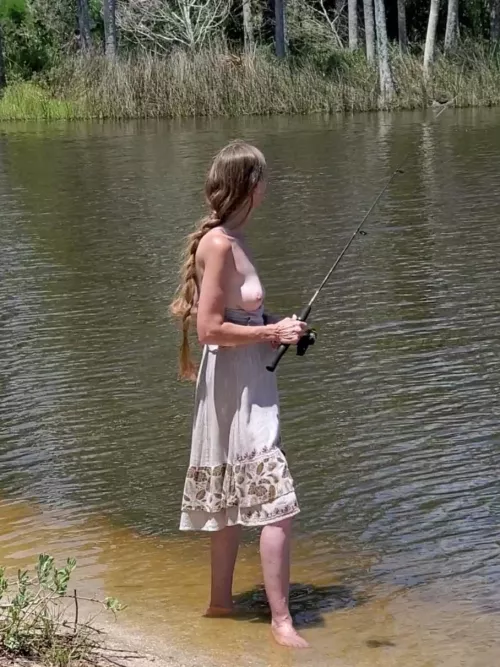 Fishing topless = more bites
