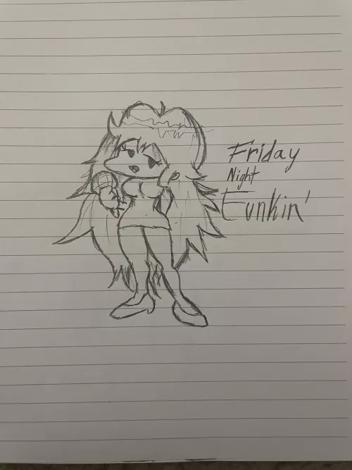 Girlfriend from Friday night funkin drawn by me(Blue)