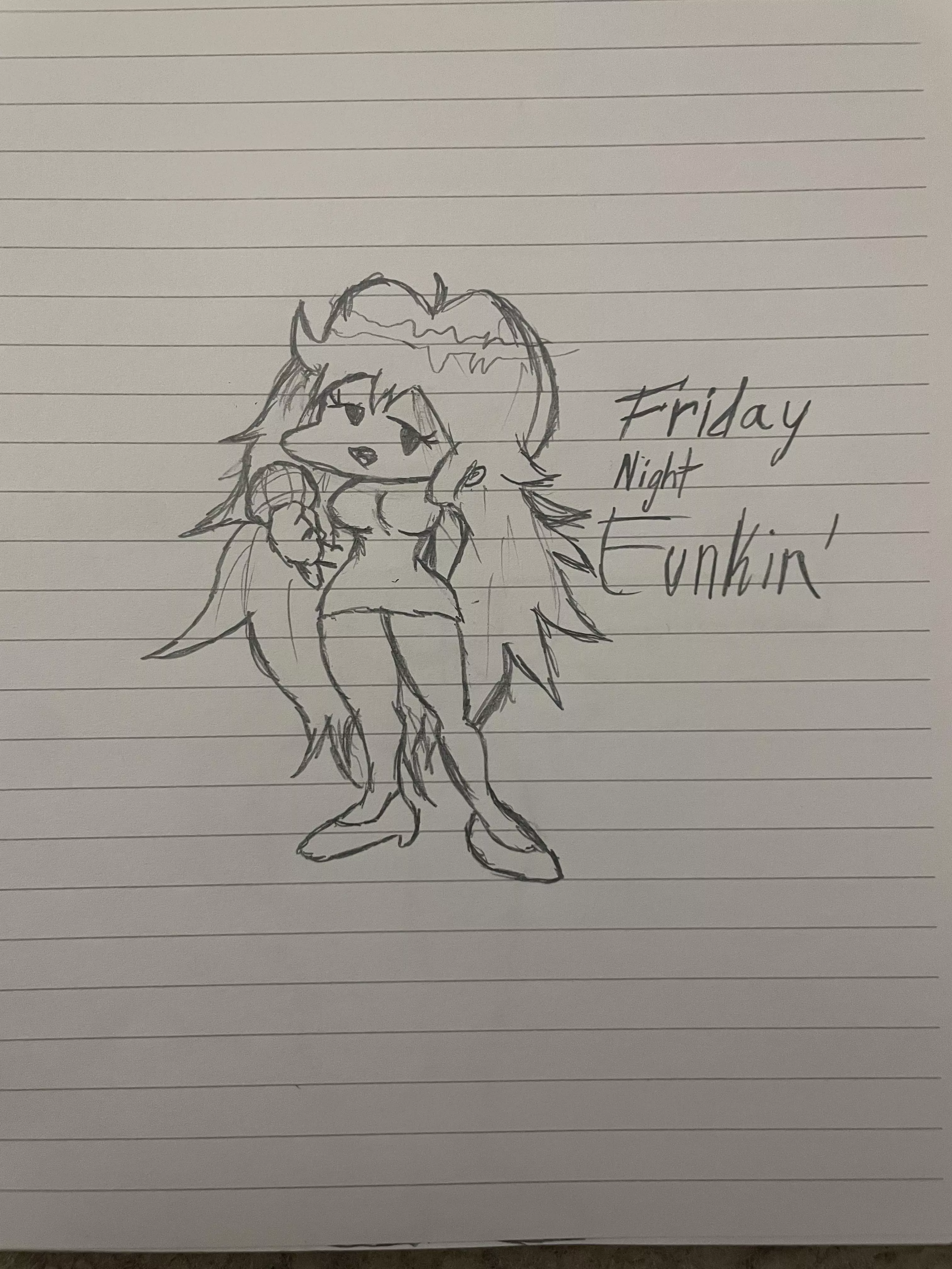 Girlfriend from Friday night funkin drawn by me(Blue)