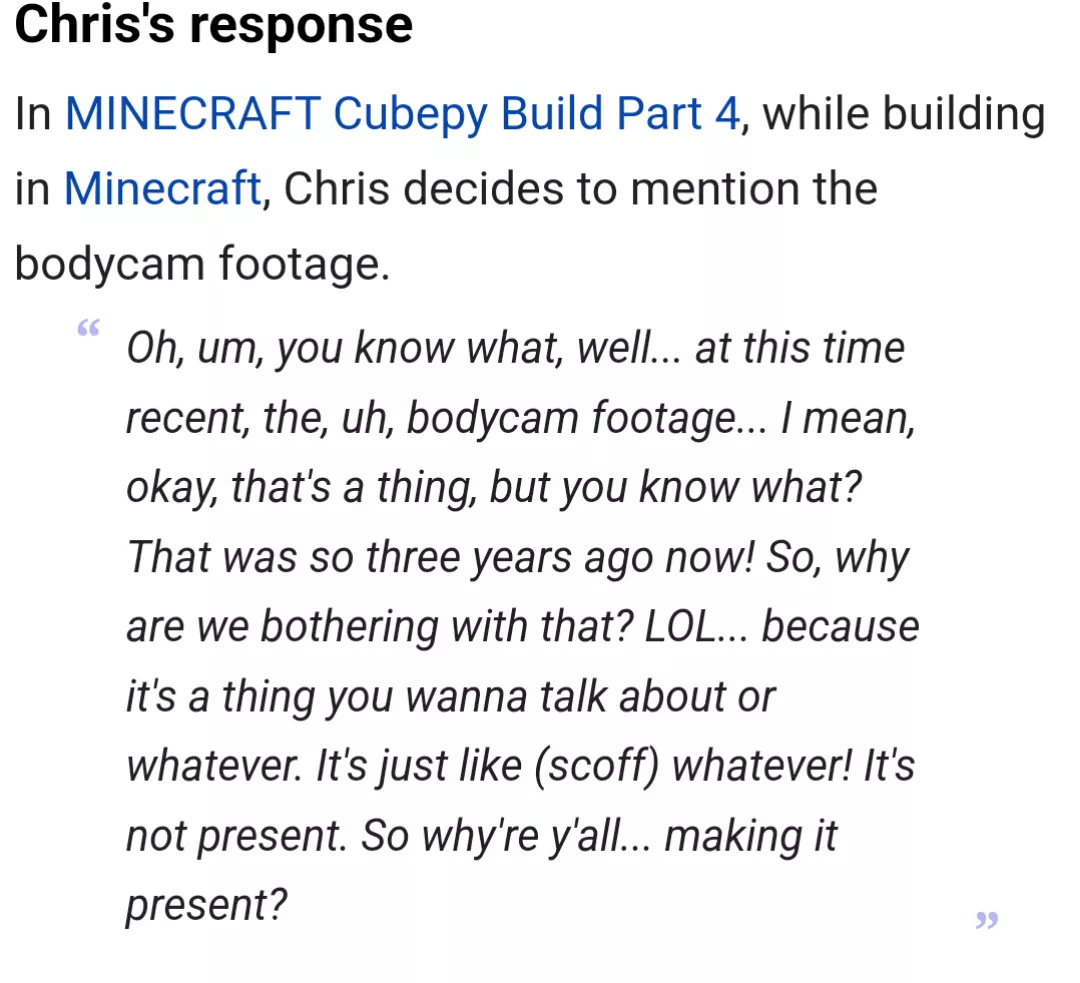 He knows what he did , he's just trying to get people to ignore it