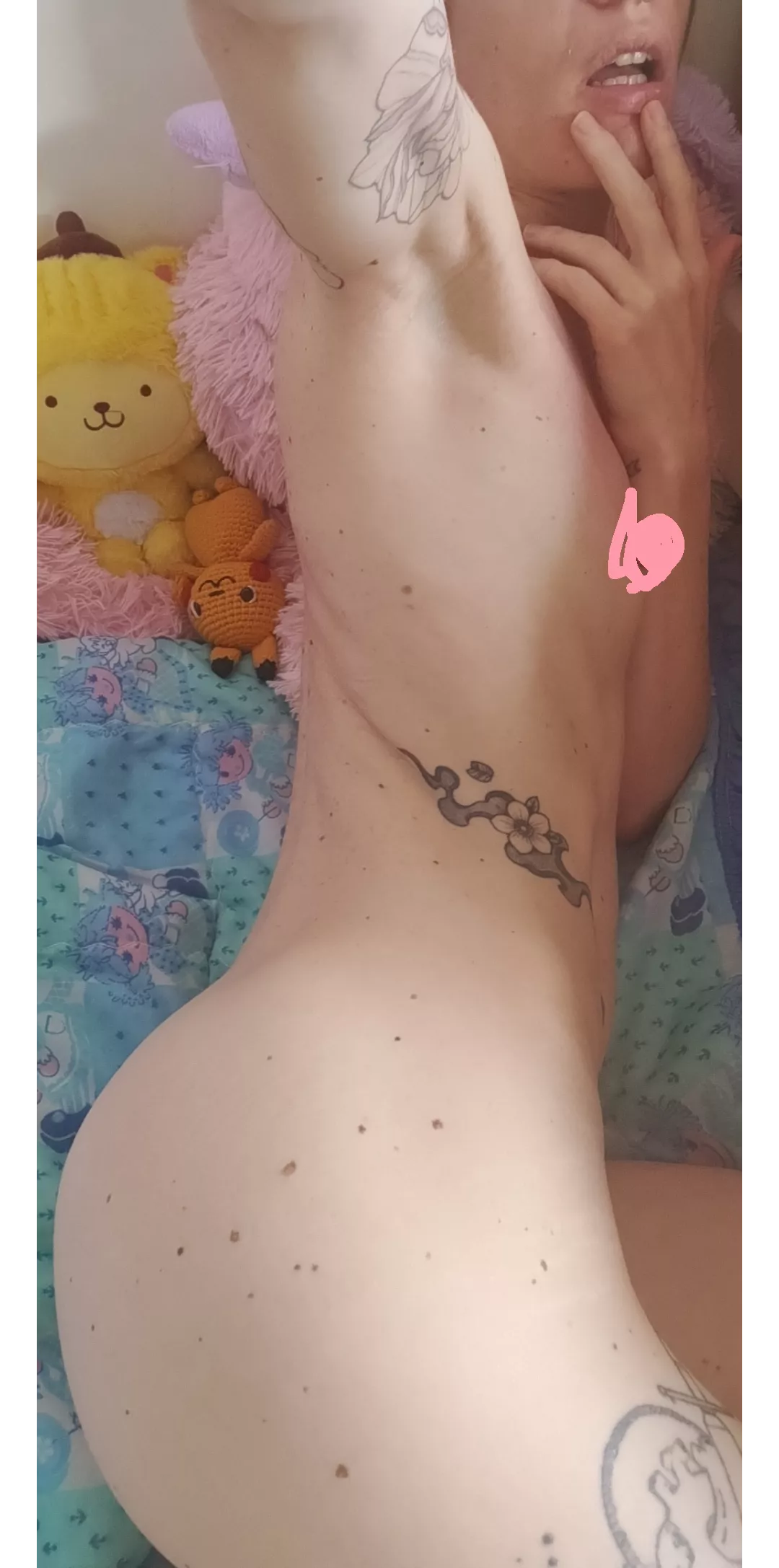 Hi!! Small with freckles and moles!!