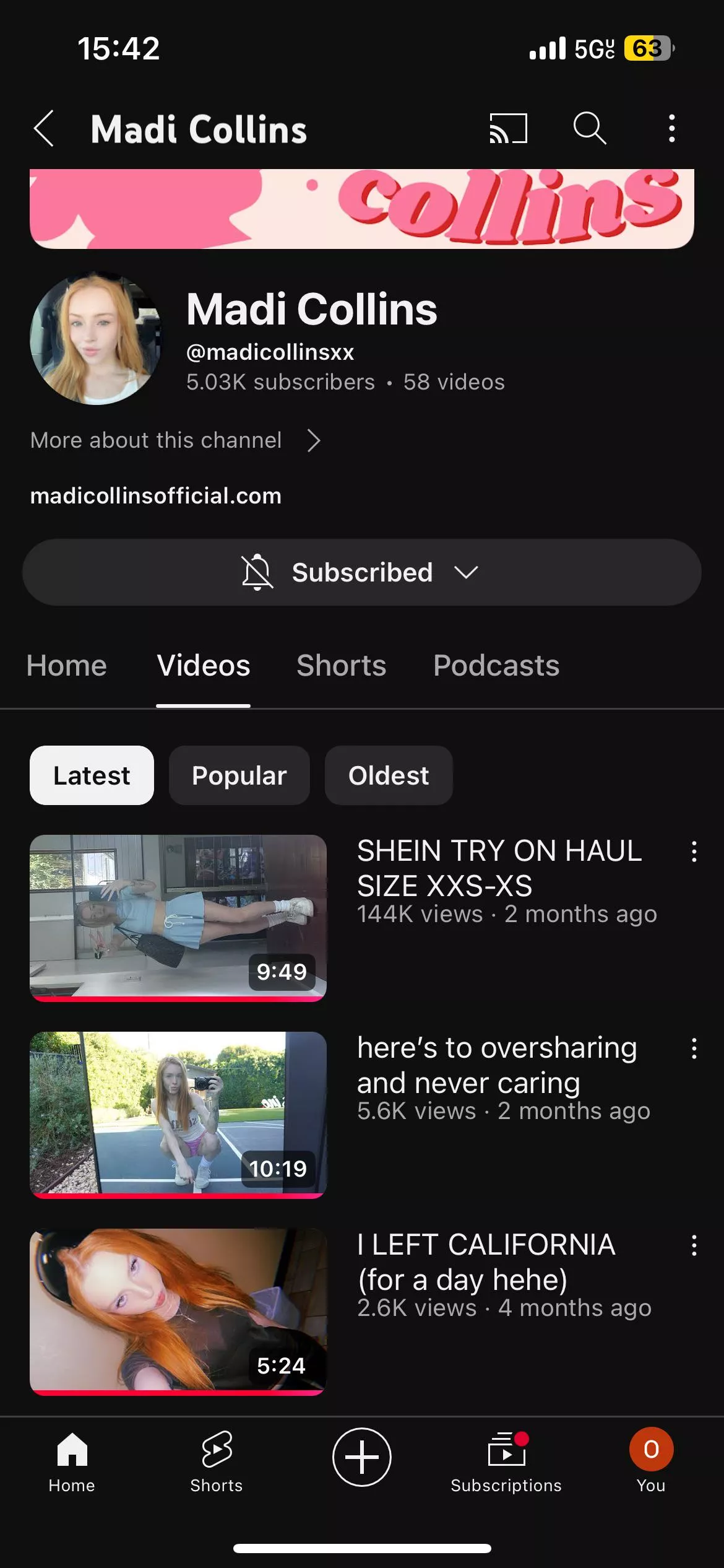 Make sure to check out Madi’s YouTube channel 
