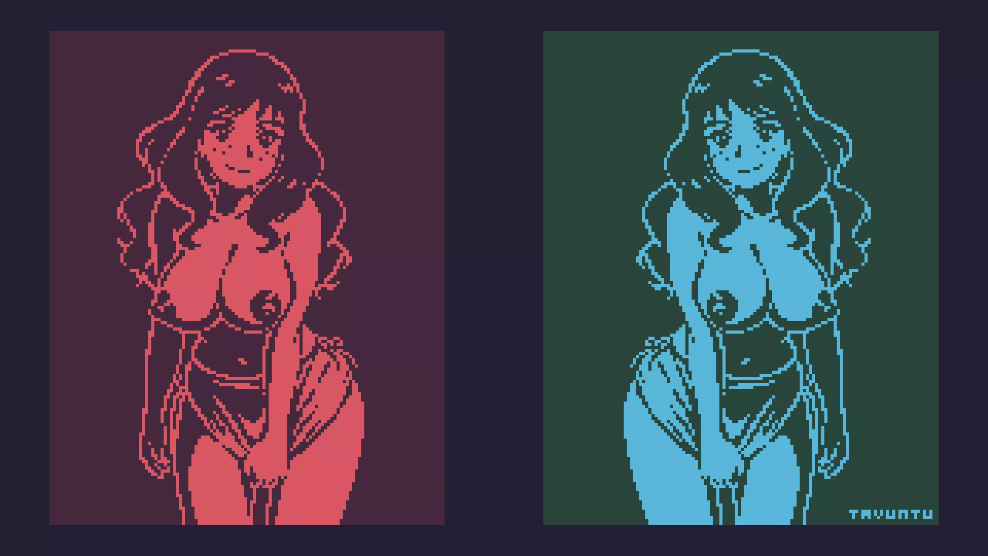 My most recent 1-bit girl. 4K renders in comments
