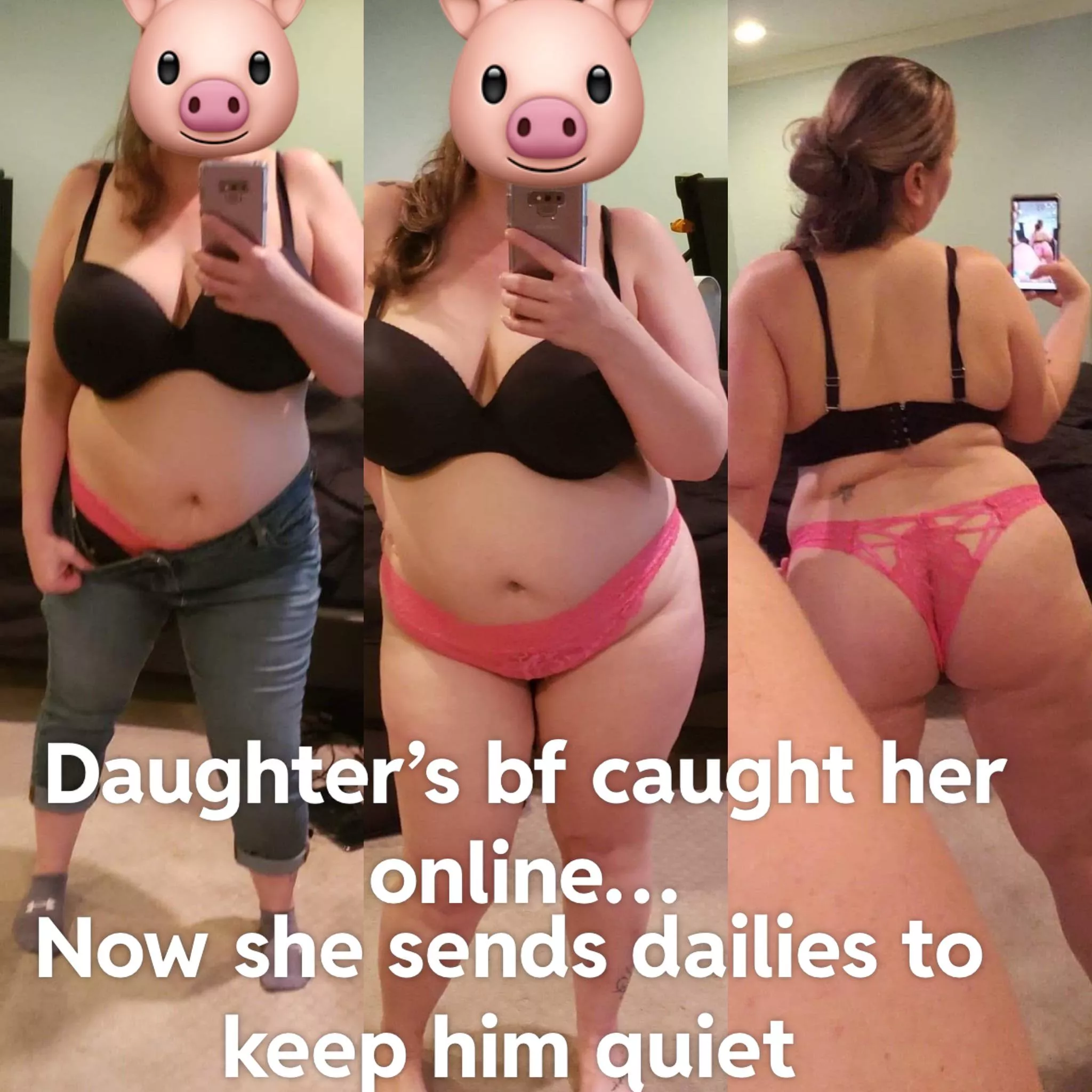 Piggy mother of 3 caught online by daughter’s bf… she must obey him