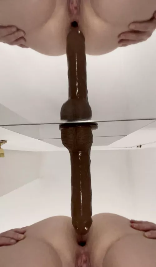 Playing with my toys anchored on the mirror