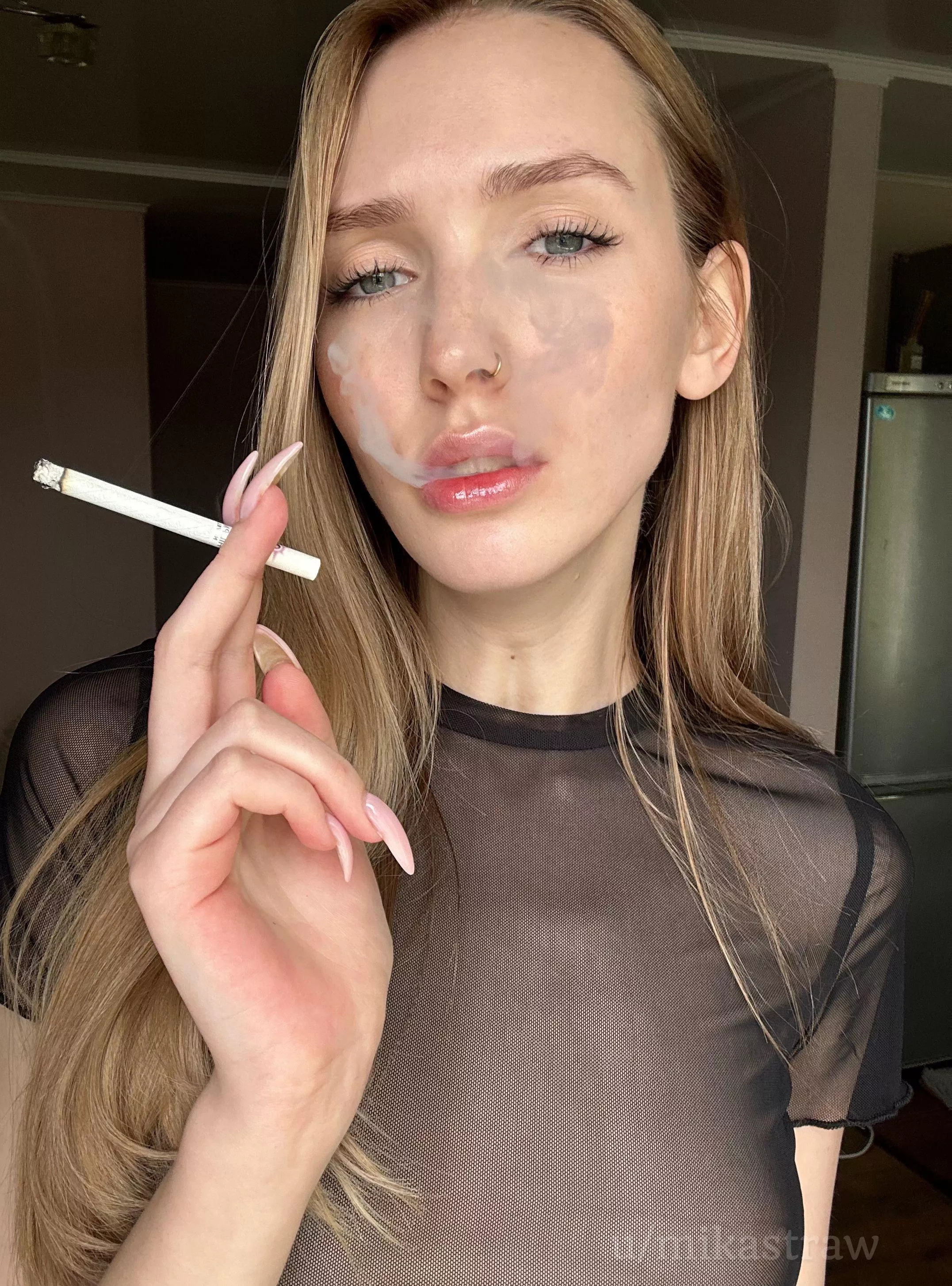 Put your cock in my mouth while i smoke