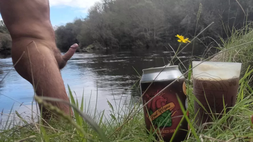 Red Hops. Red IPA in the river