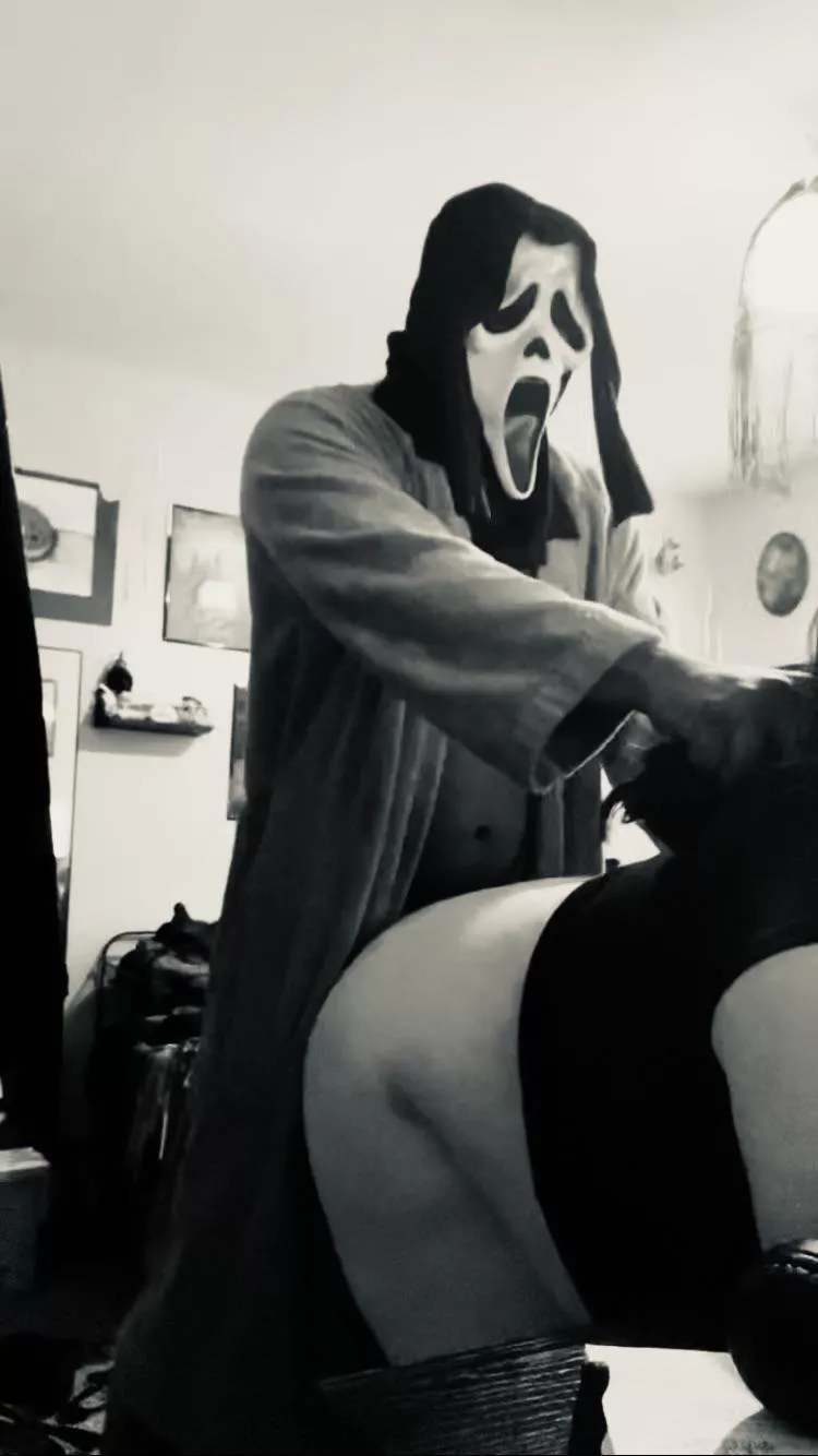 Right before her Zoom meeting. 