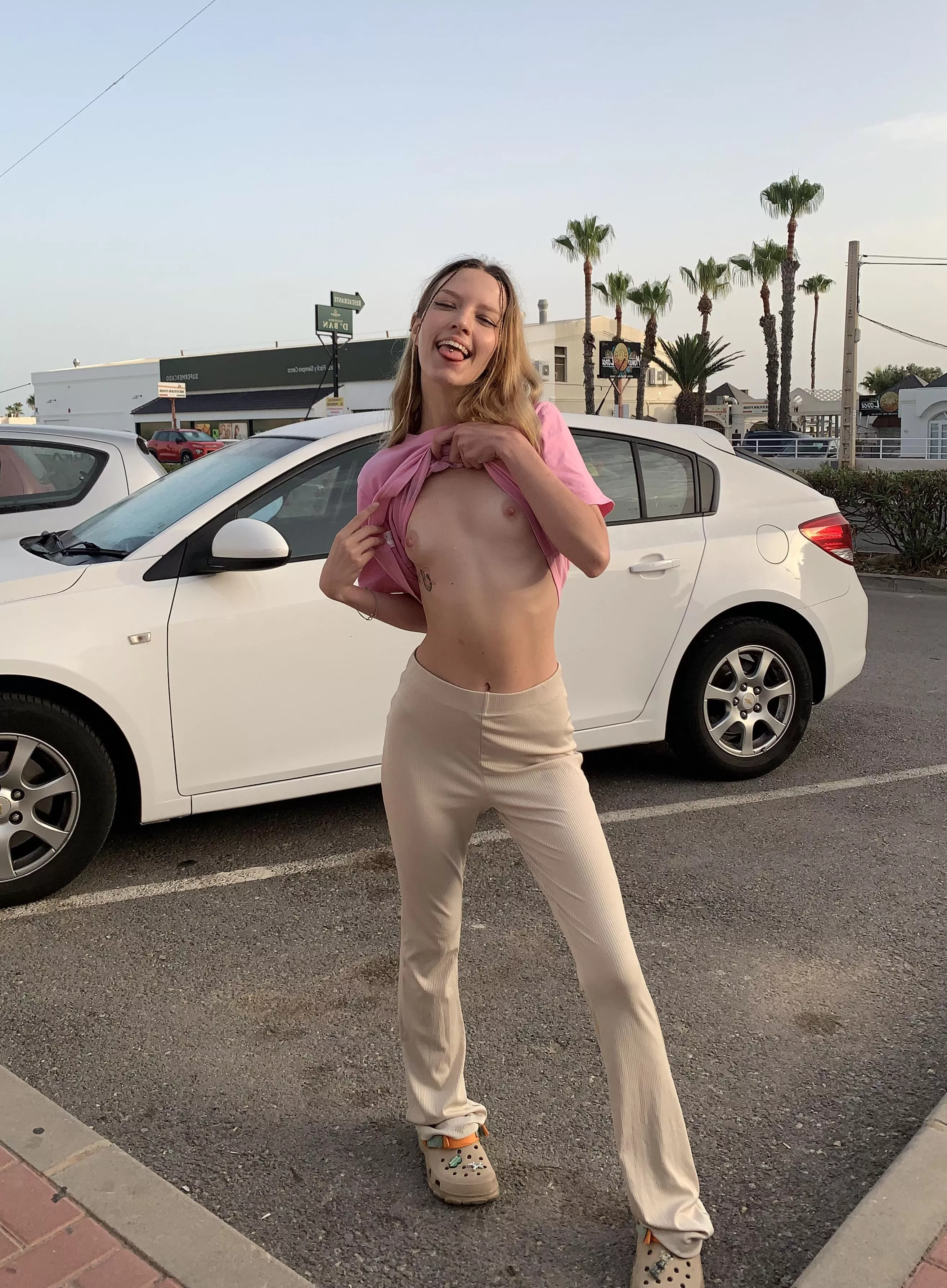 Showing my boobs for everyone to see