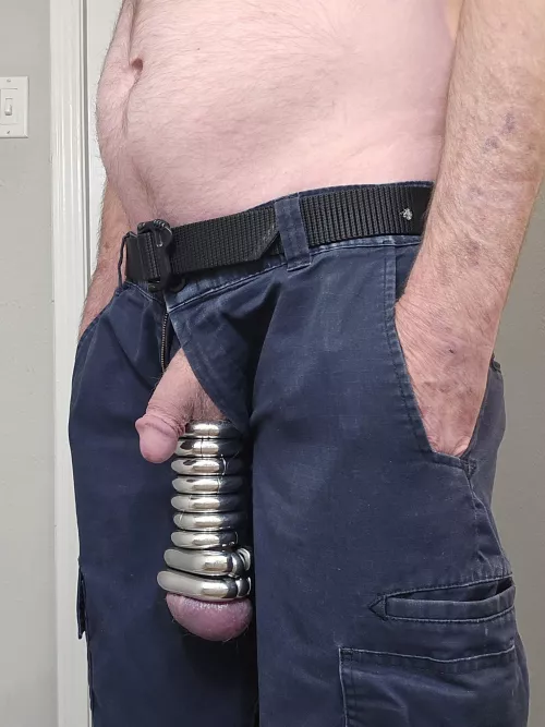 Stretching my balls out.