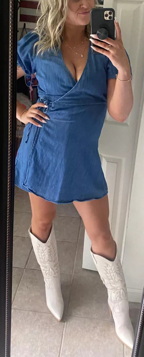 These boots would go better without the dress 