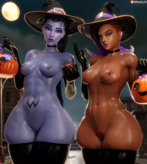Widowmaker and Sombra witches (nemesis3d) 