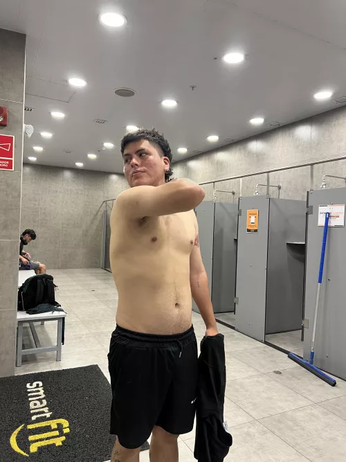 Would you like to take a shower with me in the gym locker room? Haha, I get really sweaty after working out