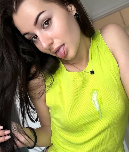 you cum on my top, but I'd love to lick it off