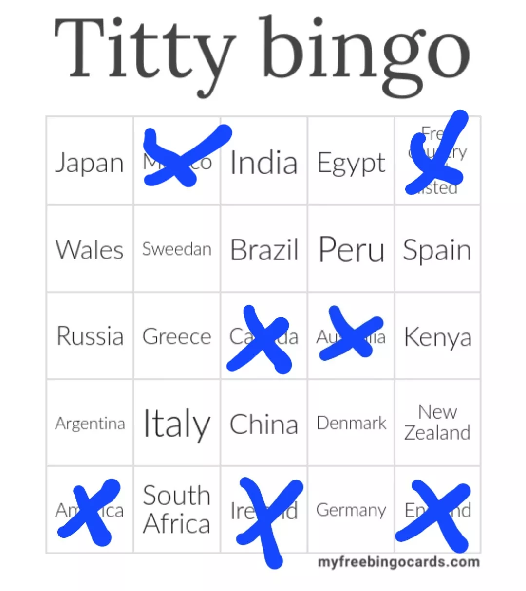 A few marked off now, who can help me get bingo?