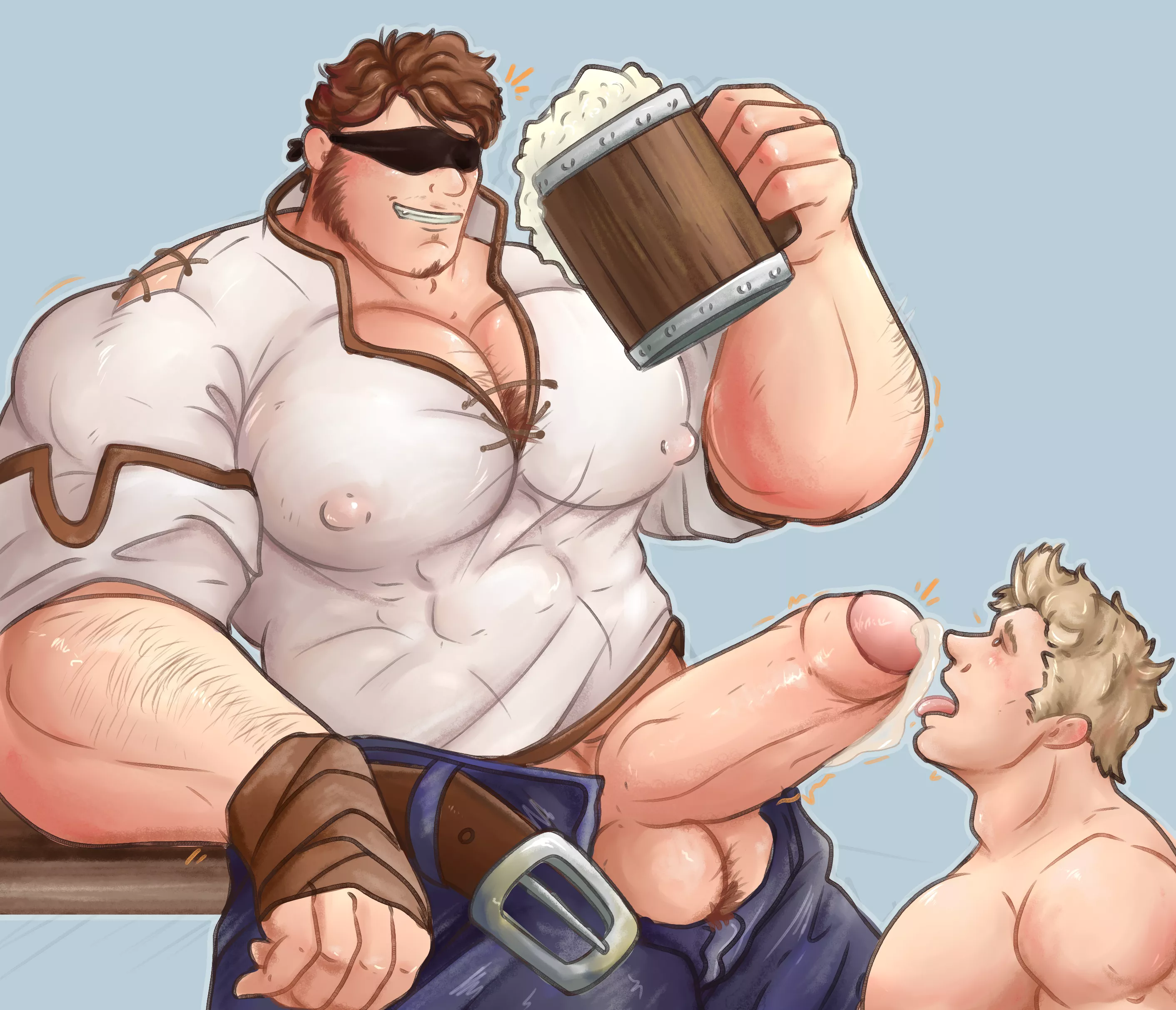 After a hard day at work, the Robber needs to lighten his wallet a little and empty his balls into a little slut~(my art)