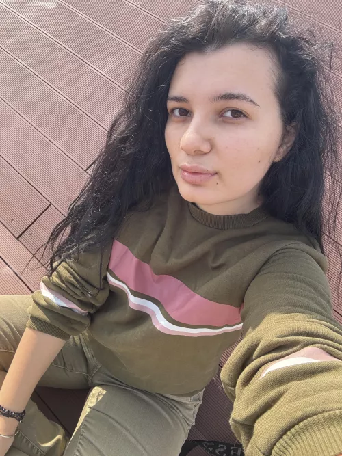 Average girl enjoying the sunlight