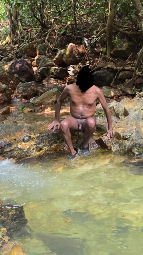 Bathing Naked in Goan forests and waterpools. 