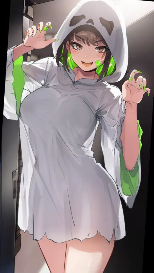 “BOO! Ha did I scare you”  I recently got Gender Flu and I've been quarantined in my home for ages, I was sad out about being a girl and that I was gonna miss our annual Halloween party, but the doctors this morning said I no can’t spread Gender F