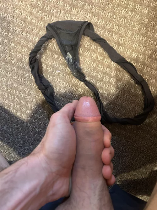 Couldn’t resist my wife’s thong. 