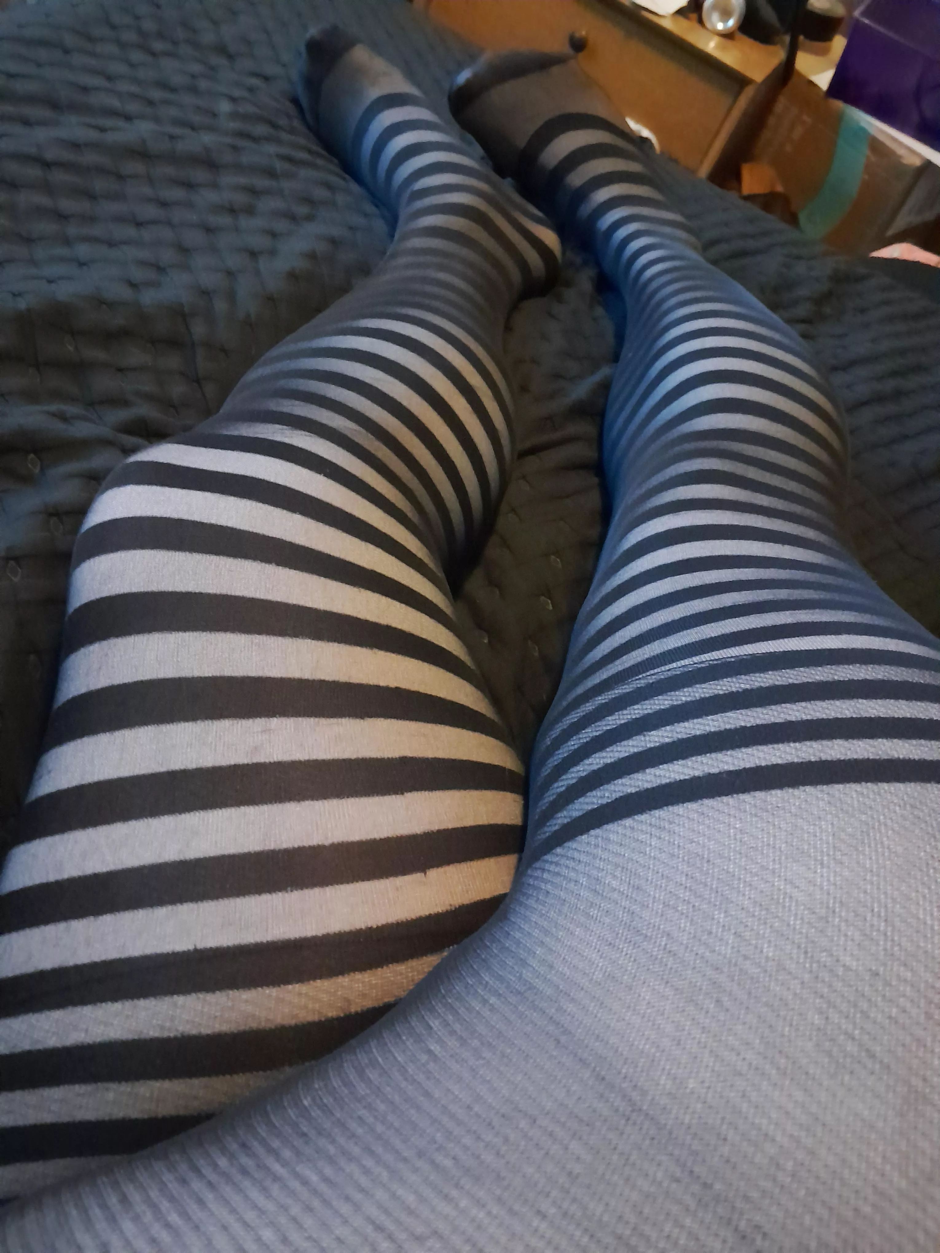 Double layered. Put my black pair over my striped tights and I love the look! 😍