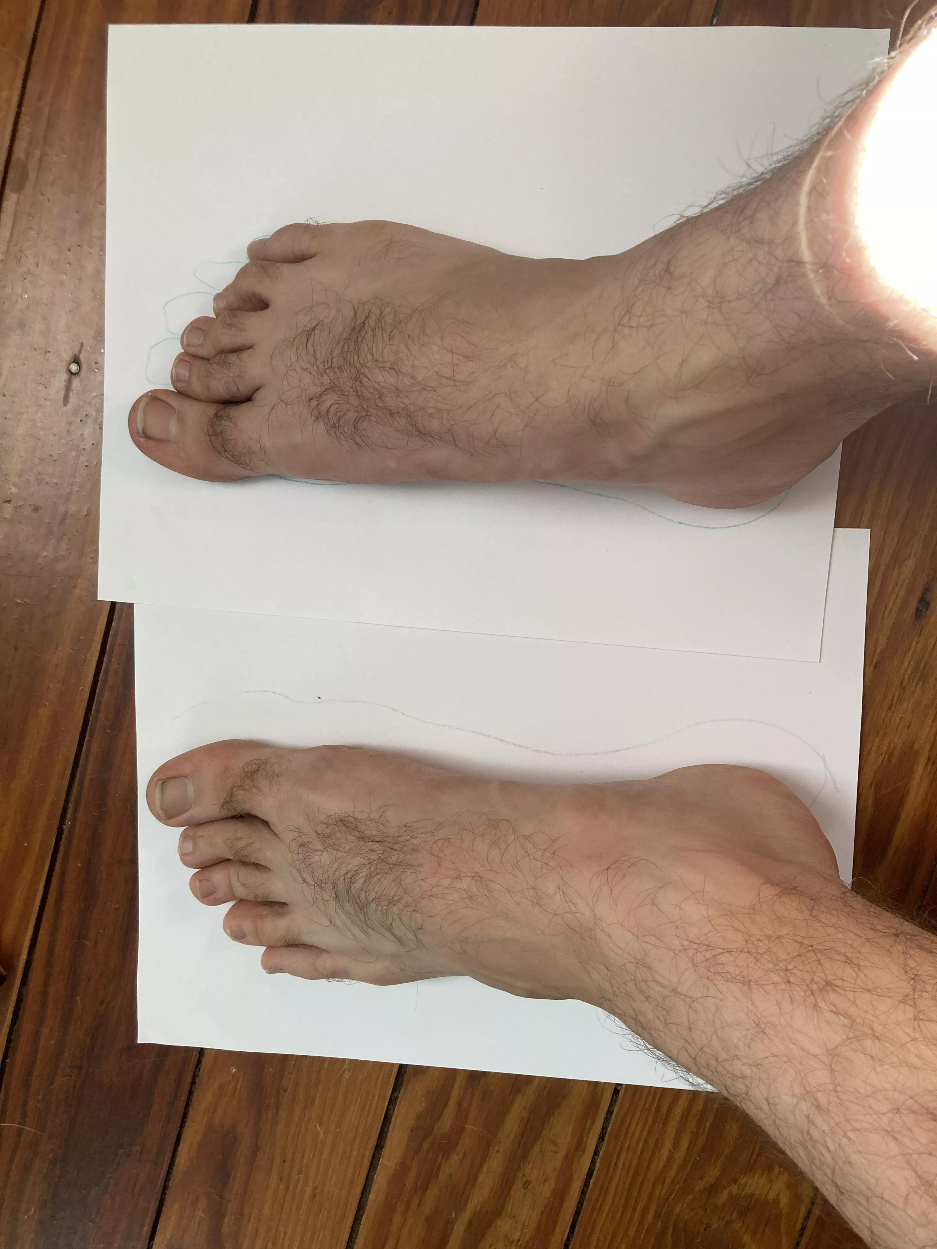 First time tracing the feet since childhood, but now so much bigger and hairier 
