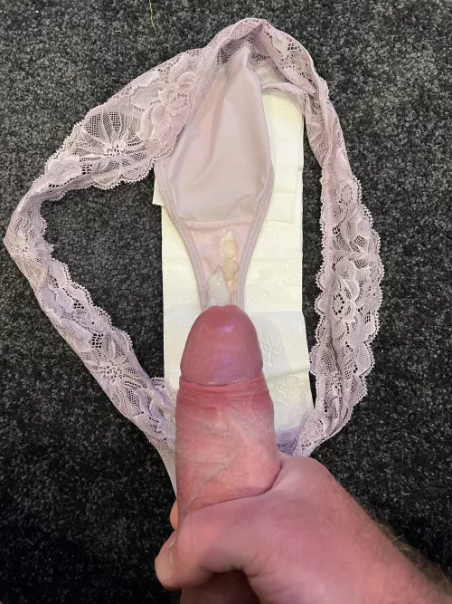 Had to add my semen to her panties