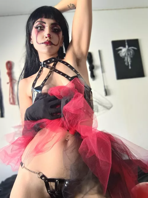 Hairy and spooky clown