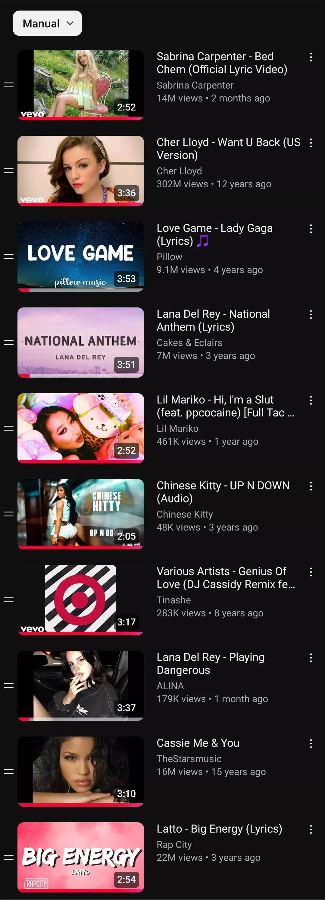 Here's a playlist of songs I like to pump my doll to.