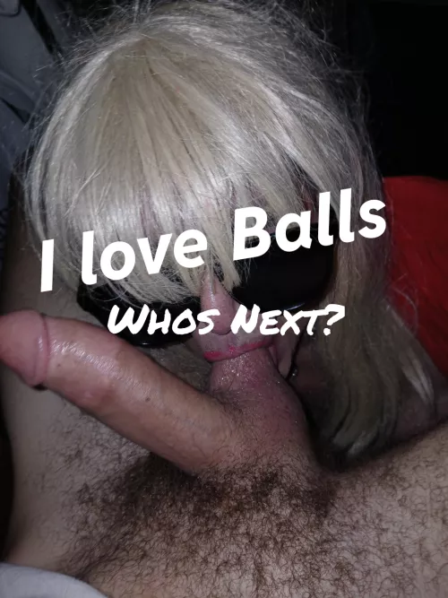 I suck on the balls first to get the dick hard.