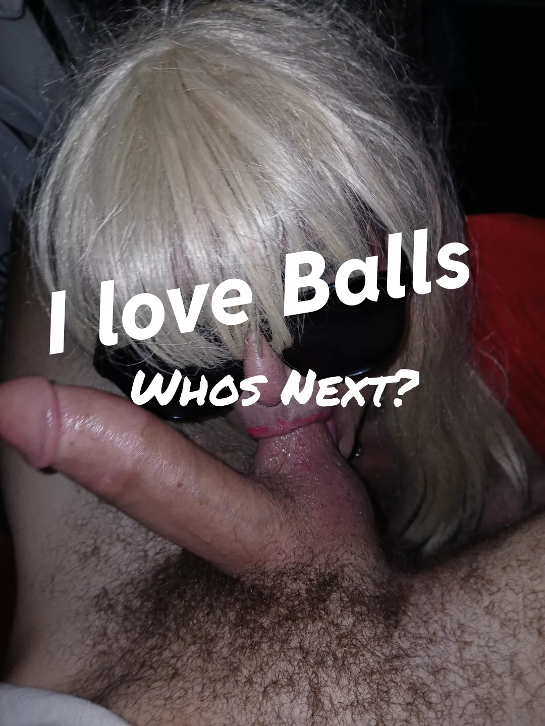 I suck on the balls first to get the dick hard.