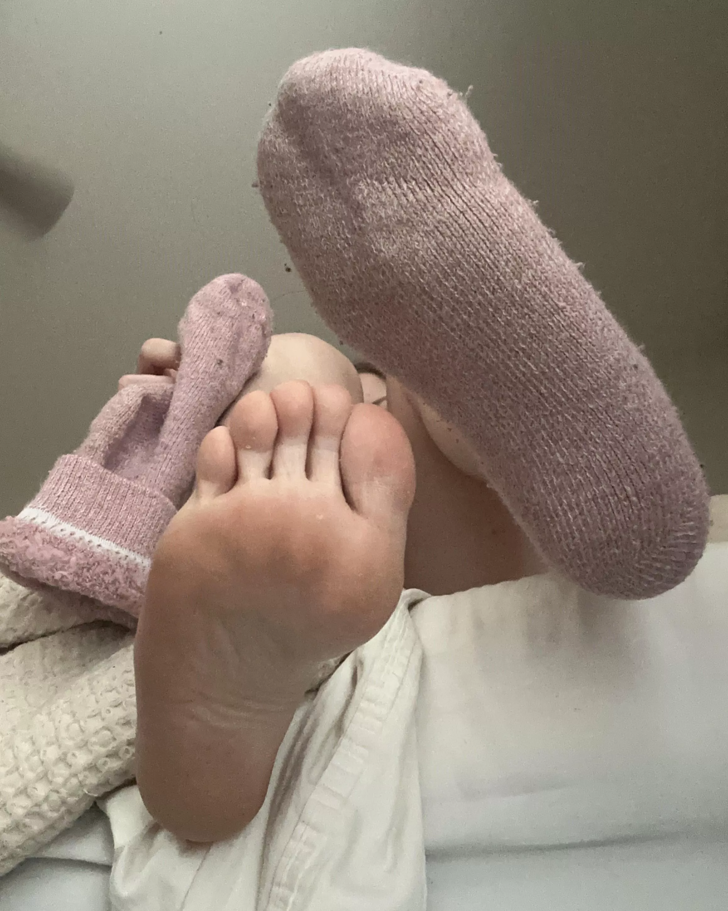 I've got nothing but socks on [wife]