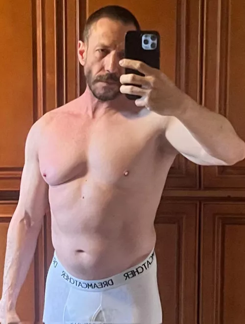 Just out of the shower 