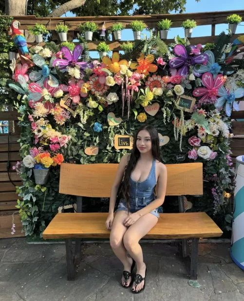 Latina baddie with tory burch sandals