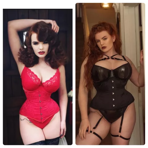 Looks great in both photos, but love that her thighs in the second photo are bigger then her waist in the first