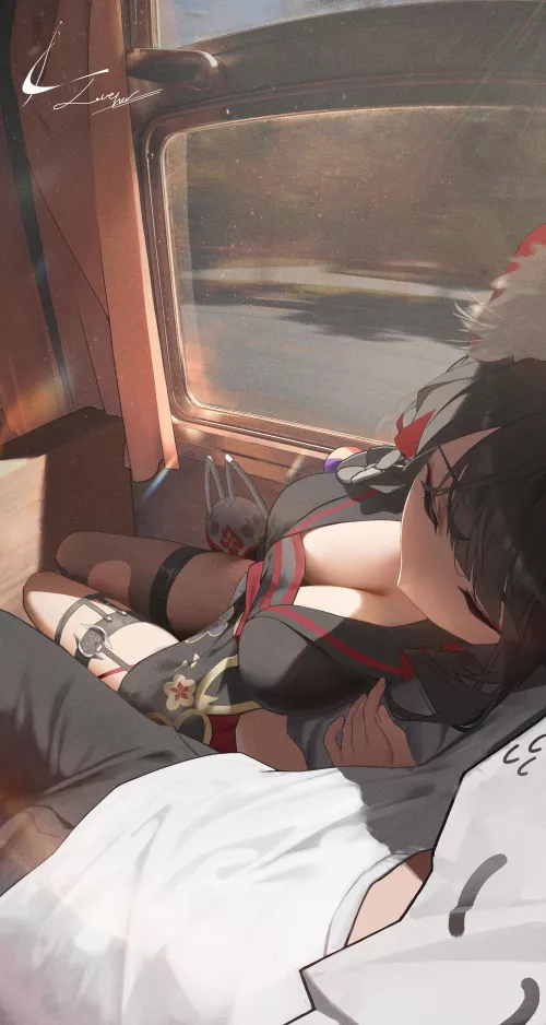 Peaceful train ride with the wife